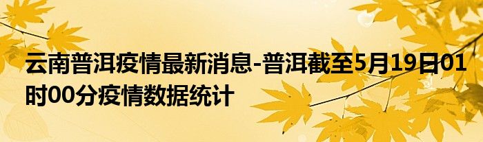 普洱疫情最新情況報告